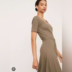 Vince Square Neck Short Sleeve Dress